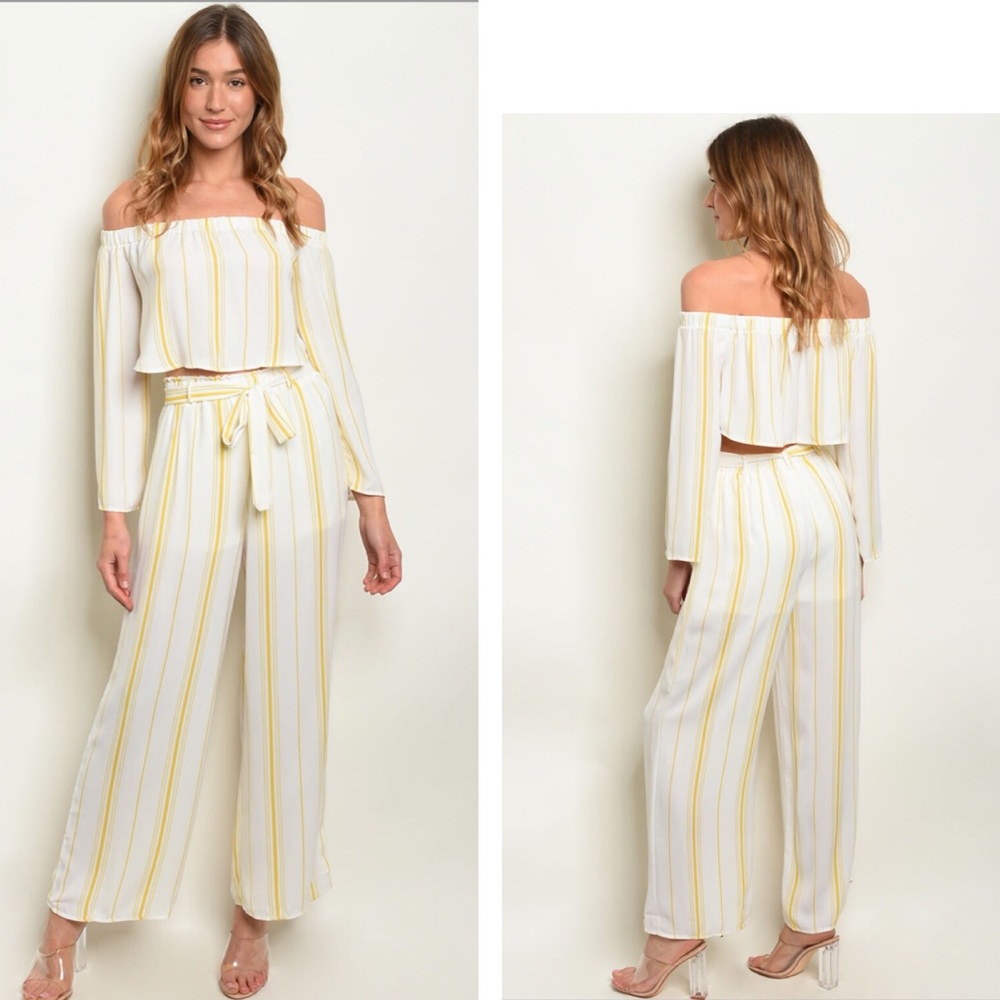 👛 Sunny Striped Two Piece Jumpsuit 🤩 - Picture 2 of 3